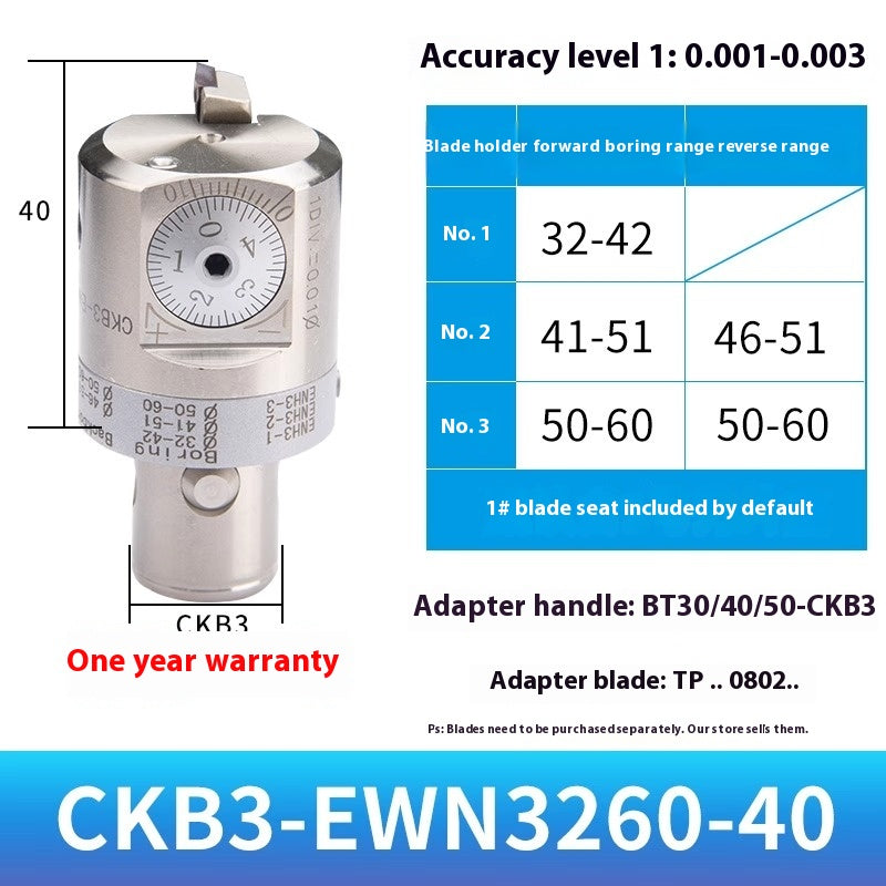 2049-Fine adjustment fine boring cutter adjustable boring head ENH insert holder machining center deep hole boring tool holder CKB boring shank Shandong Denso Pricision Tools Co.,Ltd.