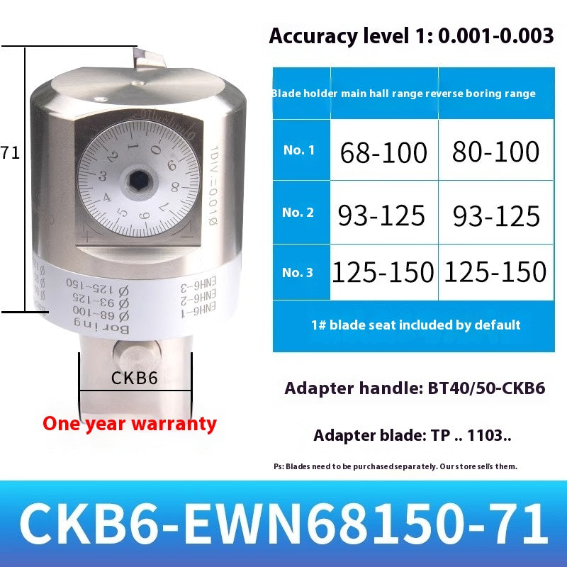 2049-Fine adjustment fine boring cutter adjustable boring head ENH insert holder machining center deep hole boring tool holder CKB boring shank Shandong Denso Pricision Tools Co.,Ltd.