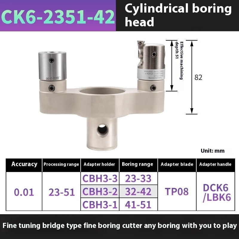 2051-Fine-tuned fine boring cutter, bridge CBH, adjustable bt40/bt50 large bore double-edged rough boring cutter, outer cylindrical boring shank Shandong Denso Pricision Tools Co.,Ltd.