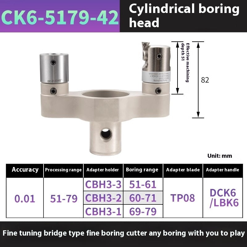 2051-Fine-tuned fine boring cutter, bridge CBH, adjustable bt40/bt50 large bore double-edged rough boring cutter, outer cylindrical boring shank Shandong Denso Pricision Tools Co.,Ltd.