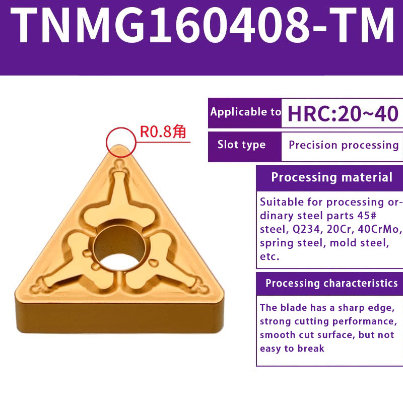 119-TNMG160404R/L-VF/S Steel Parts Fine Turning Triangular Grooving Knife Shandong Denso Pricision Tools Co.,Ltd.