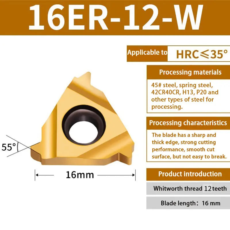 89-External thread steel blade 60 degree 55 degree T-type external thread blade 16ER Shandong Denso Pricision Tools Co.,Ltd.