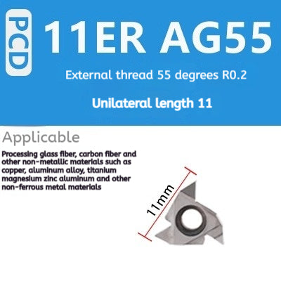1160-Korea Imported Diamond Threaded Diamond Inserts 16ER/IR A55 AG60PCD Gemstone External Threaded Cutter Grain Shandong Denso Pricision Tools Co.,Ltd.