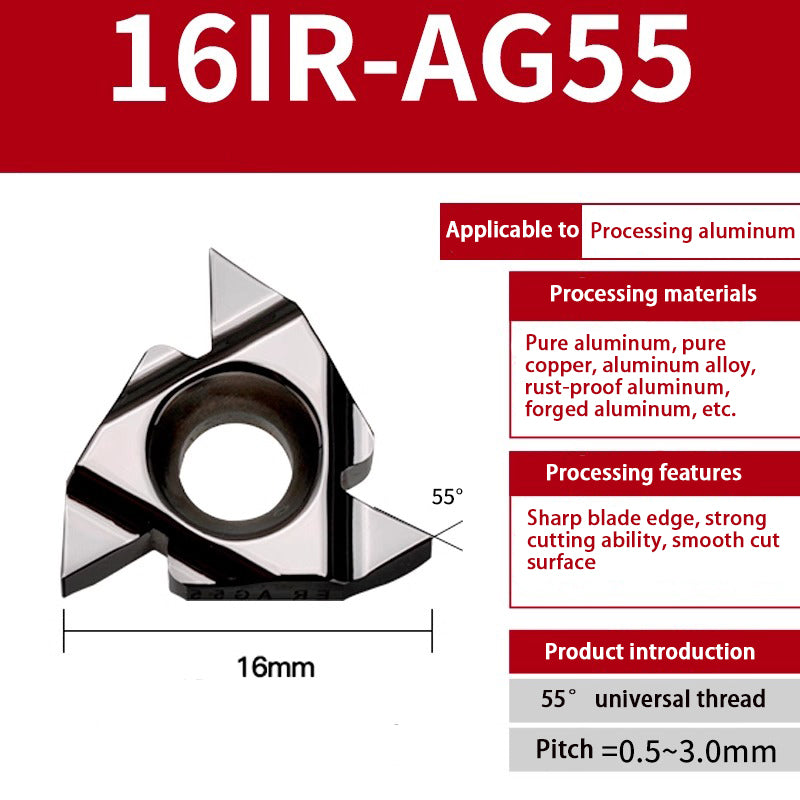 91-60°/55° 1.5 large pitch internal thread turning blade-aluminum processing Shandong Denso Pricision Tools Co.,Ltd.