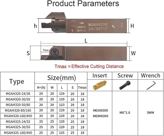 CNC end face grooving tool holder MGAH320/325/425 spring steel reverse arc groove tool holder Shandong Denso Pricision Tools Co.,Ltd.