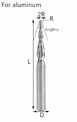 China produces CNC tools Tapered ball nose end mill TiSiN Coated Solid Carbide 2 Flute Spiral Milling Cutter Shandong Denso Pricision Tools Co.,Ltd.