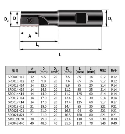 CNC Threading Shank Indexable thread milling holder Comb tooth arbor Shandong Denso Pricision Tools Co.,Ltd.