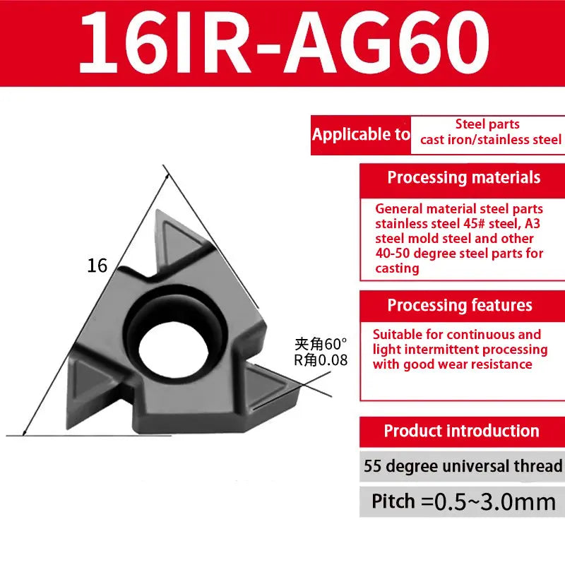 90-11IR/16IR internal thread blade steel blade head blade Universal internal thread turning blade Shandong Denso Pricision Tools Co.,Ltd.