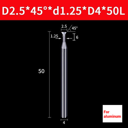 1064-Dovetail milling cutter 45° Integral tungsten carbide chamfering machining center CNC tungsten steel coated tool 6 8 10 Shandong Denso Pricision Tools Co.,Ltd.