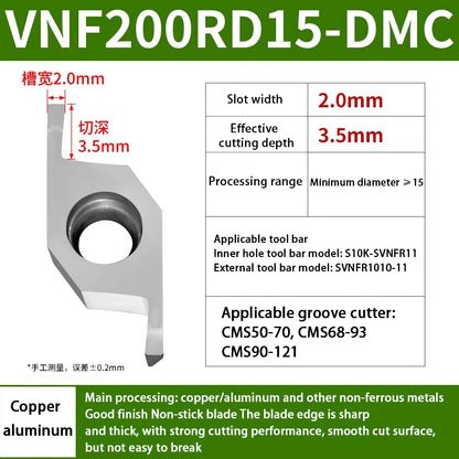 109-VNF CNC external cylindrical face slotting blade Small diameter inner hole face slotting blade Shandong Denso Pricision Tools Co.,Ltd.