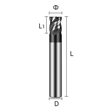 China produces CNC tools Customizable HRC70 short edge milling cutter,U-shaped groove milling cutter, tungsten carbide 4-edge coated short edge cutter Shandong Denso Pricision Tools Co.,Ltd.