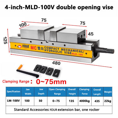 6 inch built-in hydraulic vise CNC flat vise bench vise milling machine strong hydraulic clamp precision double force