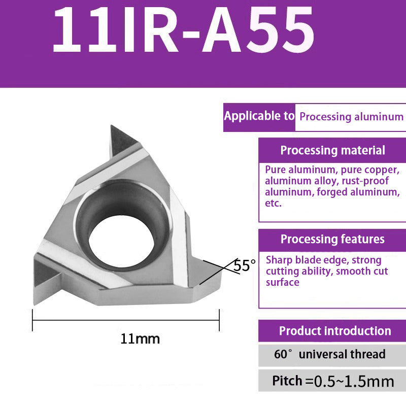 91-60°/55° 1.5 large pitch internal thread turning blade-aluminum processing Shandong Denso Pricision Tools Co.,Ltd.