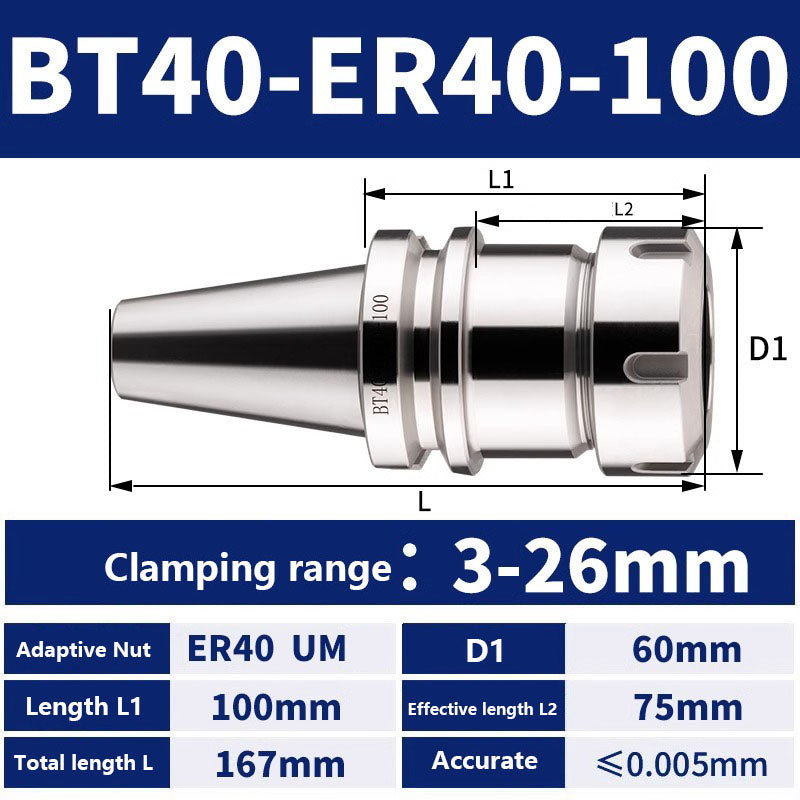 4002 BT40-ER11/16/20/25/32/40/50 Milling Tool Holder CNC Machining Center Spindle Tool Holder