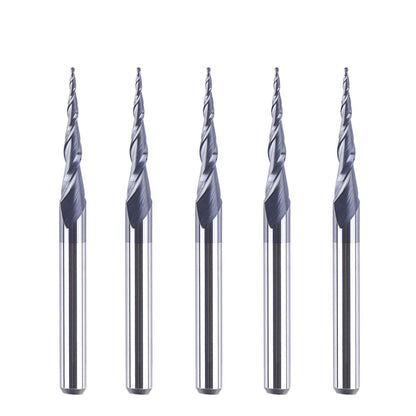 Tapered Ball Nose Carving End Mill 1/8 inch Shank 0.25MM Radius Tips 3D Woodworking Tool CNC Router Bits