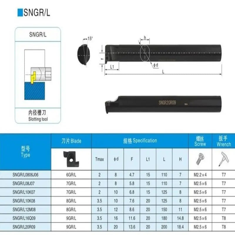 SNGR/L08/10/12 small hole internal and external shallow groove tool holder Shandong Denso Pricision Tools Co.,Ltd.