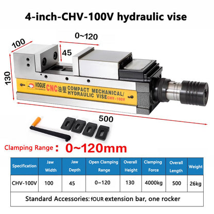 6 inch built-in hydraulic vise CNC flat vise bench vise milling machine strong hydraulic clamp precision double force
