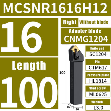 3036-External circular cutter CNC turning tool main deflection angle 45 degrees compound tool holder MCSNR/L diamond blade tool holder