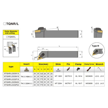 MTQNR/L External Turning Tool Holder Lathe CNC Cutting Tools (for TNMG carbide insert) Shandong Denso Pricision Tools Co.,Ltd.