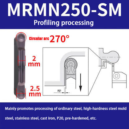 106-CNC circular grooving blade MRMN250 300 400 600-SM contoured round head cutting blade Shandong Denso Pricision Tools Co.,Ltd.