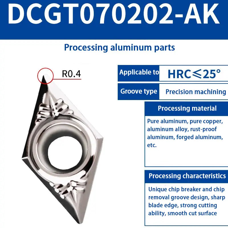 78-Diamond CNC lathe tool DCMT/DCGT external and internal hole turning blade alloy cutter head Shandong Denso Pricision Tools Co.,Ltd.