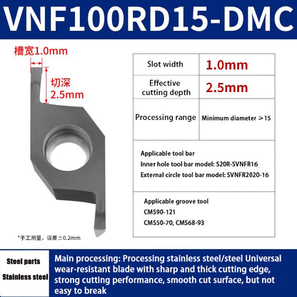 109-VNF CNC external cylindrical face slotting blade Small diameter inner hole face slotting blade Shandong Denso Pricision Tools Co.,Ltd.