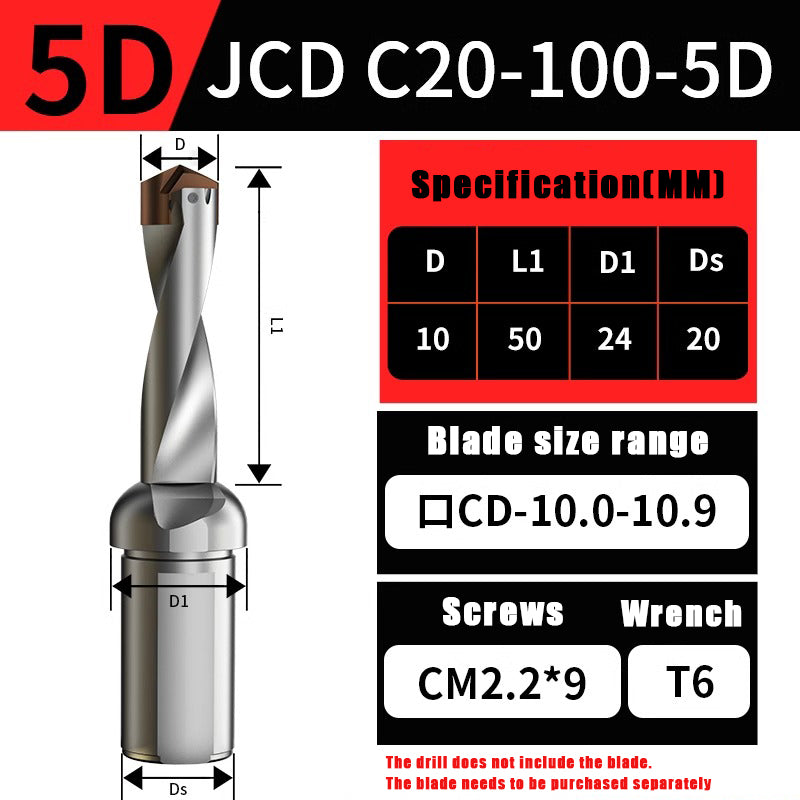 3015-Crown drill bit arbor blade U drill violent drill small diameter shovel drill CNC high speed extended internal cooling deep hole drill