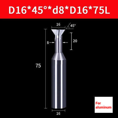 1064-Dovetail milling cutter 45° Integral tungsten carbide chamfering machining center CNC tungsten steel coated tool 6 8 10 Shandong Denso Pricision Tools Co.,Ltd.