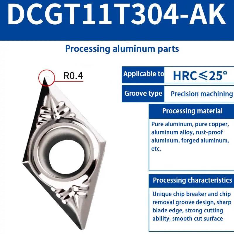 78-Diamond CNC lathe tool DCMT/DCGT external and internal hole turning blade alloy cutter head Shandong Denso Pricision Tools Co.,Ltd.