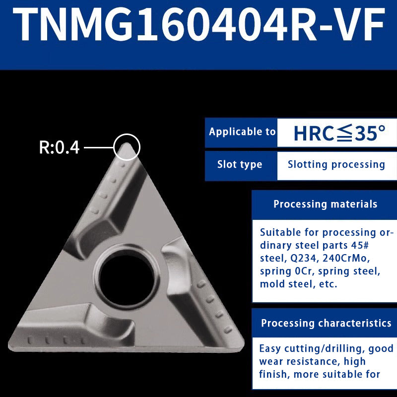 119-TNMG160404R/L-VF/S Steel Parts Fine Turning Triangular Grooving Knife Shandong Denso Pricision Tools Co.,Ltd.