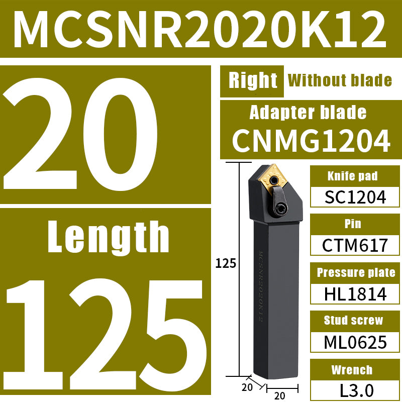 3036-External circular cutter CNC turning tool main deflection angle 45 degrees compound tool holder MCSNR/L diamond blade tool holder