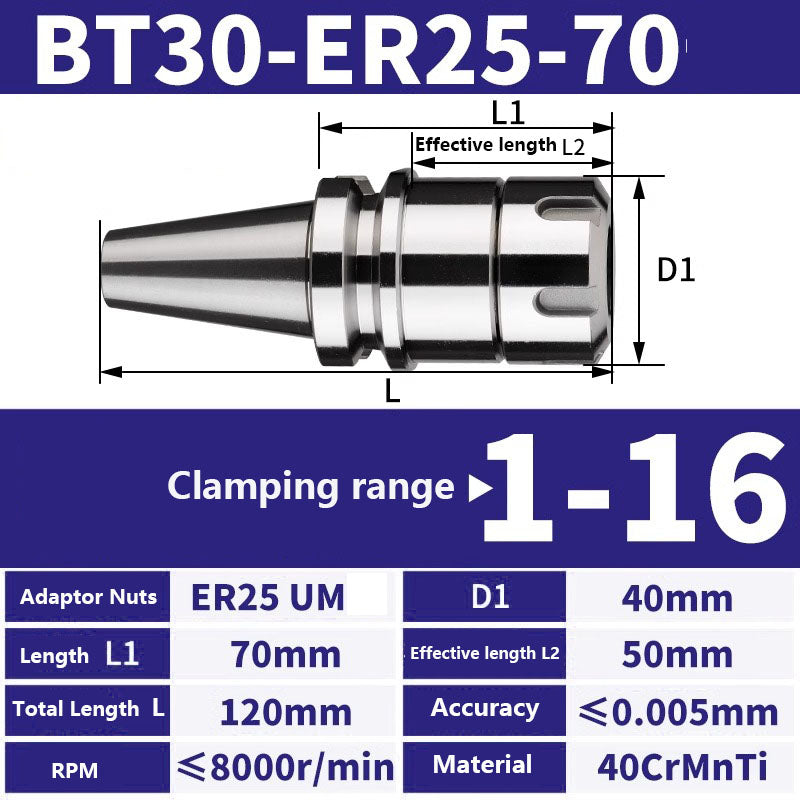 4001 BT30-ER11/16/20/25/32/40 Milling Tool Holder CNC Machining Center Spindle Tool Holder Shandong Denso Pricision Tools Co.,Ltd.