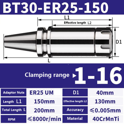 4001 BT30-ER11/16/20/25/32/40 Milling Tool Holder CNC Machining Center Spindle Tool Holder Shandong Denso Pricision Tools Co.,Ltd.