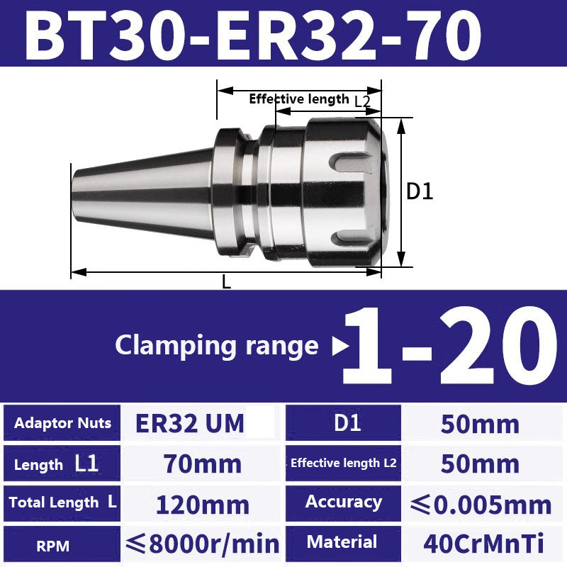 4001 BT30-ER11/16/20/25/32/40 Milling Tool Holder CNC Machining Center Spindle Tool Holder Shandong Denso Pricision Tools Co.,Ltd.