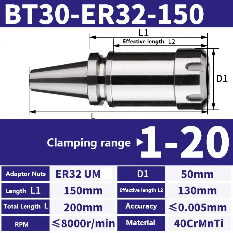 4001 BT30-ER11/16/20/25/32/40 Milling Tool Holder CNC Machining Center Spindle Tool Holder Shandong Denso Pricision Tools Co.,Ltd.