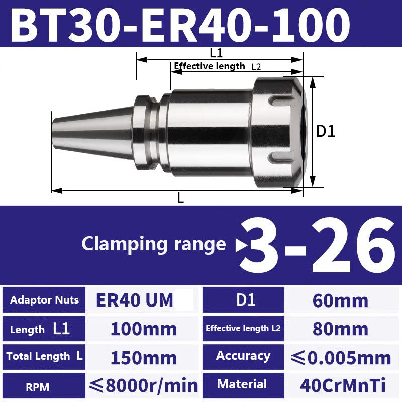 4001 BT30-ER11/16/20/25/32/40 Milling Tool Holder CNC Machining Center Spindle Tool Holder Shandong Denso Pricision Tools Co.,Ltd.