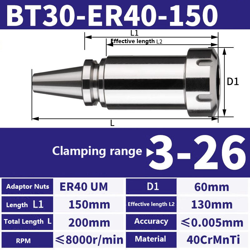 4001 BT30-ER11/16/20/25/32/40 Milling Tool Holder CNC Machining Center Spindle Tool Holder Shandong Denso Pricision Tools Co.,Ltd.