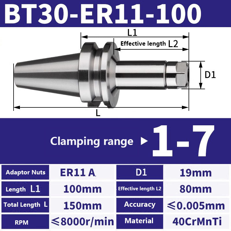 4001 BT30-ER11/16/20/25/32/40 Milling Tool Holder CNC Machining Center Spindle Tool Holder Shandong Denso Pricision Tools Co.,Ltd.