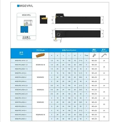 CNC Cutting Tool MGEVR/L1616 Grooving Tool holder For Carbide Inserts Shandong Denso Pricision Tools Co.,Ltd.