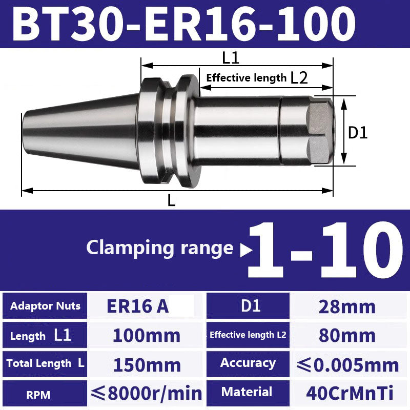 4001 BT30-ER11/16/20/25/32/40 Milling Tool Holder CNC Machining Center Spindle Tool Holder Shandong Denso Pricision Tools Co.,Ltd.