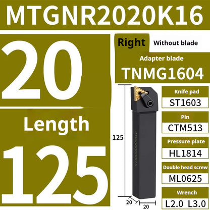 3039-External turning tool bar MTGNR2020K16/2525M16 triangular external turning tool bar/lathe tool