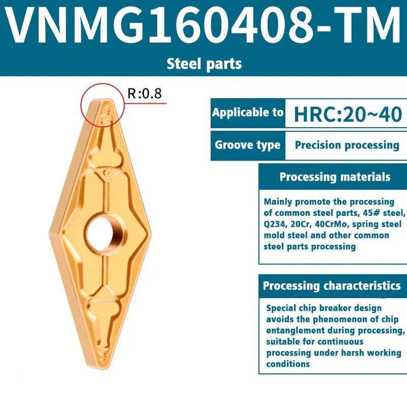 VNMG160408/08 Turning inserts Turning slotting diamond turning tools Shandong Denso Pricision Tools Co.,Ltd.