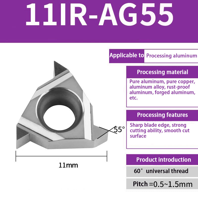 91-60°/55° 1.5 large pitch internal thread turning blade-aluminum processing Shandong Denso Pricision Tools Co.,Ltd.