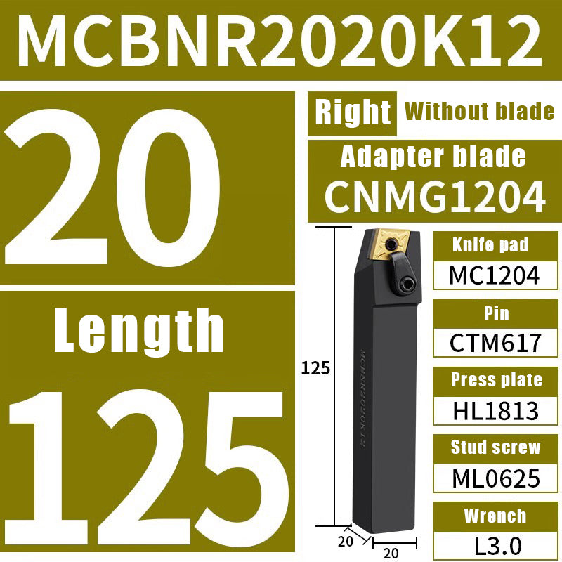 3038-CNC lathe tool bar 75 degree external cylindrical tool bar MCBNR/L lathe