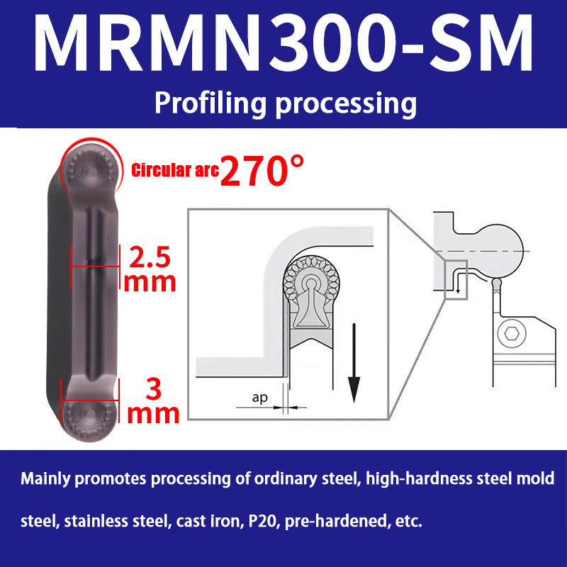 106-CNC circular grooving blade MRMN250 300 400 600-SM contoured round head cutting blade Shandong Denso Pricision Tools Co.,Ltd.