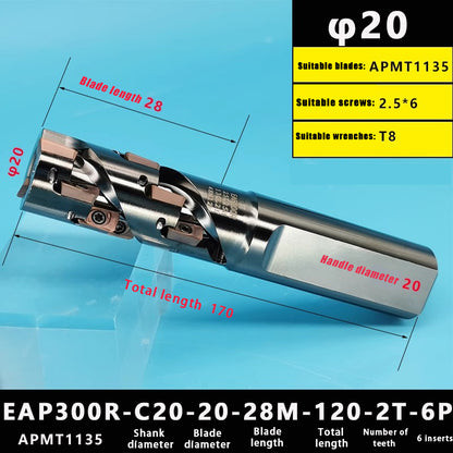 3016-Corn milling cutter spiral roughing right angle corn end milling cutter bar