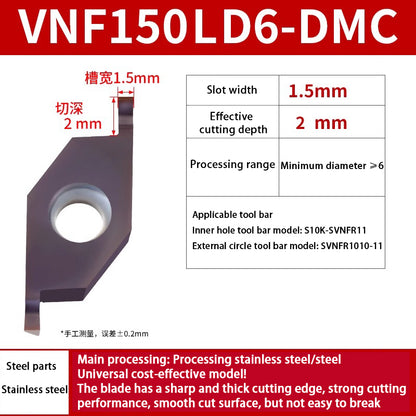 109-VNF CNC external cylindrical face slotting blade Small diameter inner hole face slotting blade Shandong Denso Pricision Tools Co.,Ltd.