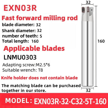 4001-EXN03R CNC milling cutter shaft roughing fast feed to milling cutter shaft machining center double-sided milling cutter LNMU0303