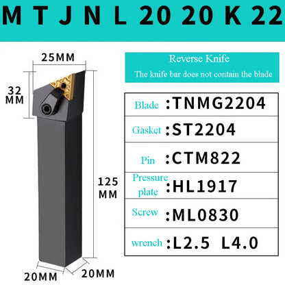 1001-MWLNR/MTJNR20 peach-shaped end face outer diameter turning tool bar lathe tool Shandong Denso Pricision Tools Co.,Ltd.