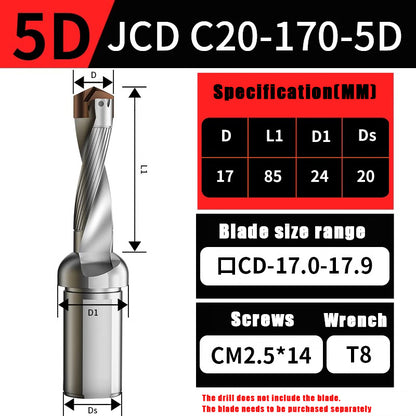 3015-Crown drill bit arbor blade U drill violent drill small diameter shovel drill CNC high speed extended internal cooling deep hole drill